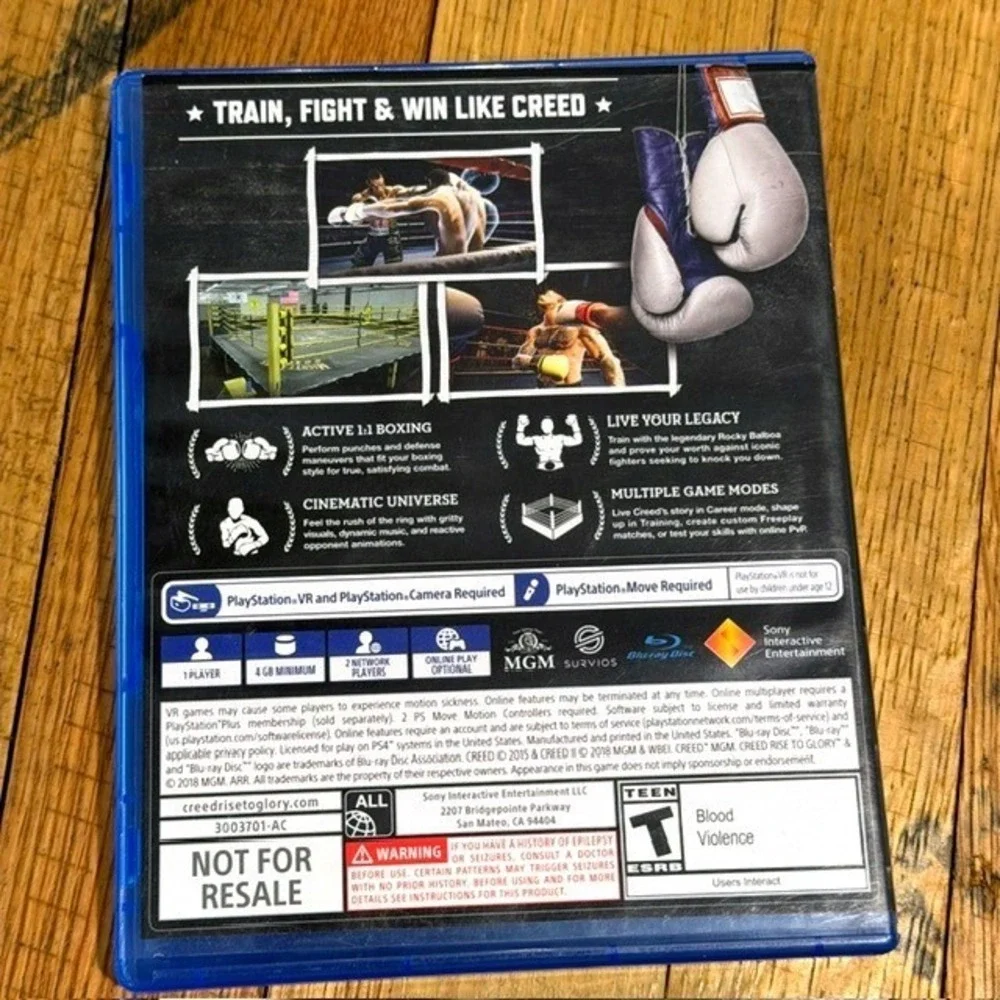 Creed Rise to Glory PS4 PlayStation VR Boxing Game Rocky Balboa PSVR Exclusive